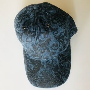 NWOT-Blue w/Black/Gray Patterned Cap by CSI. One Size w/Hook & Loop adjustment.